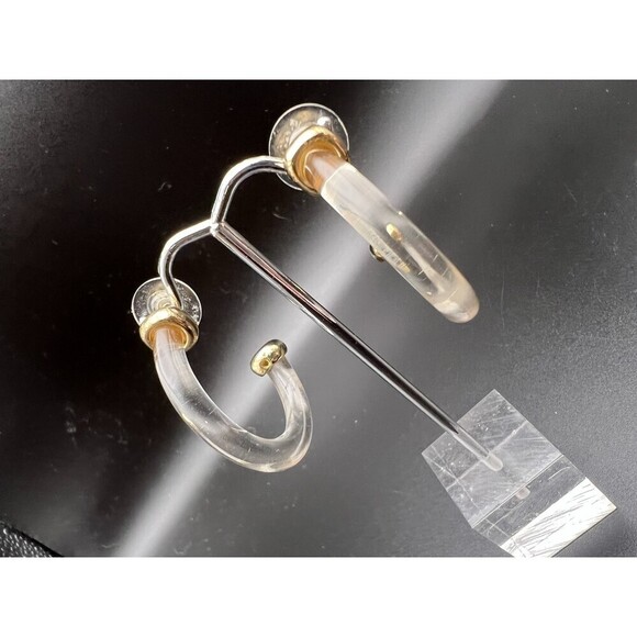 Clear Resin Hoops with Gold Accents - Picture 4 of 5